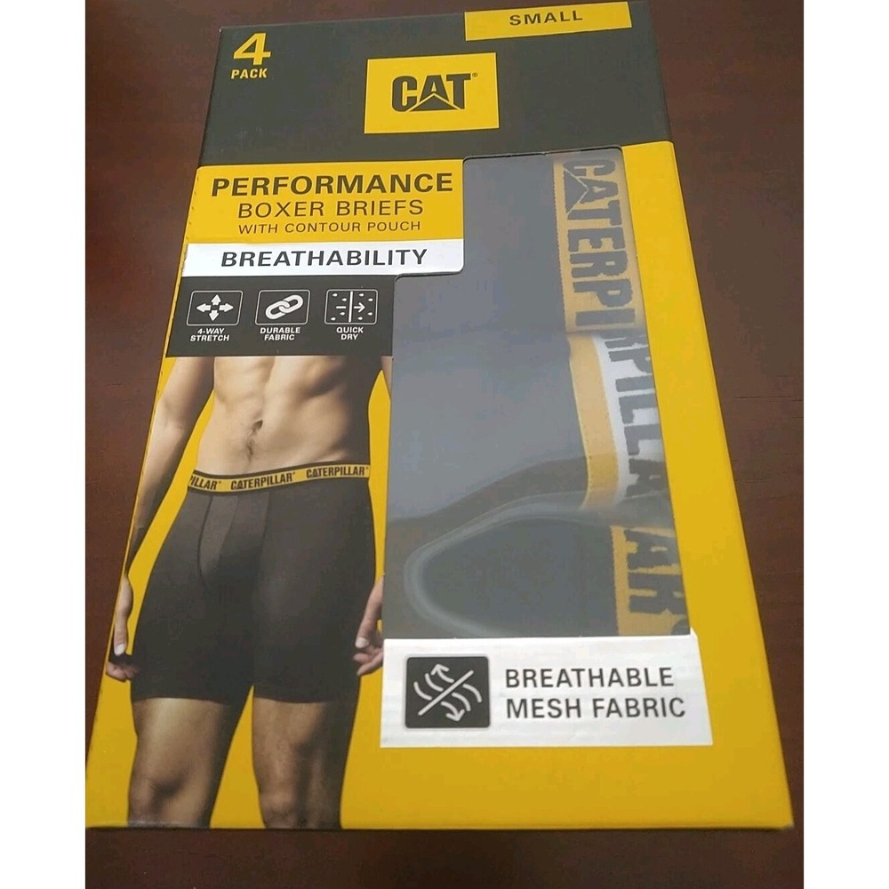 Caterpillar CAT Men's Performance Boxer Briefs 4 pack Contour Pouch Sz Small
